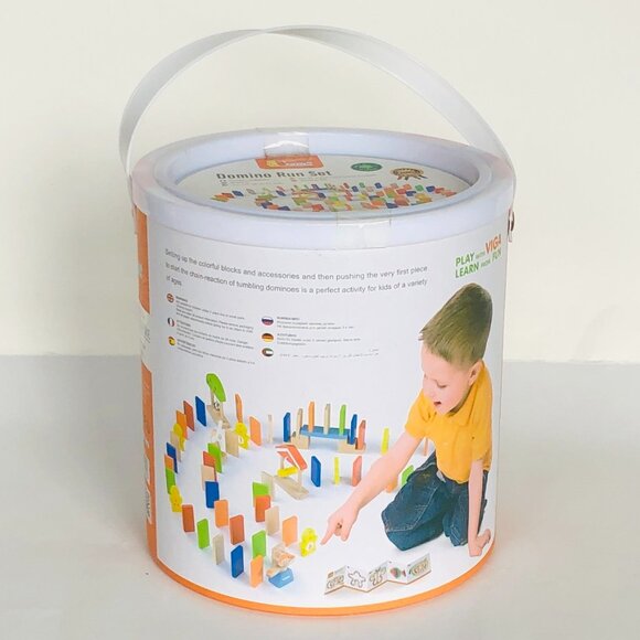 Viga Colorful Wooden Domino Run Set 116 Pcs New Sealed - Picture 12 of 16